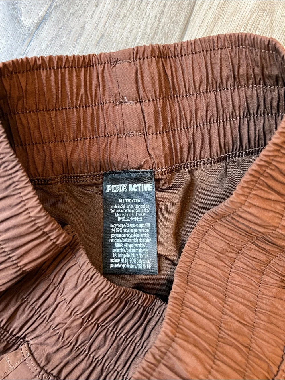 Victoria’s Secret PINK Active Brown Running Shorts Women’s Medium Lined Athletic